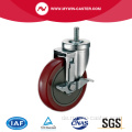 Gewindeschaft drehbar rot PU Industrial Caster Wheels